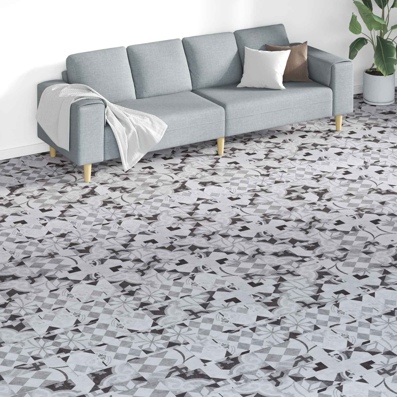 vidaXL Plăci de Pardoseală 18 pcs Gri 5,26 m² PVC