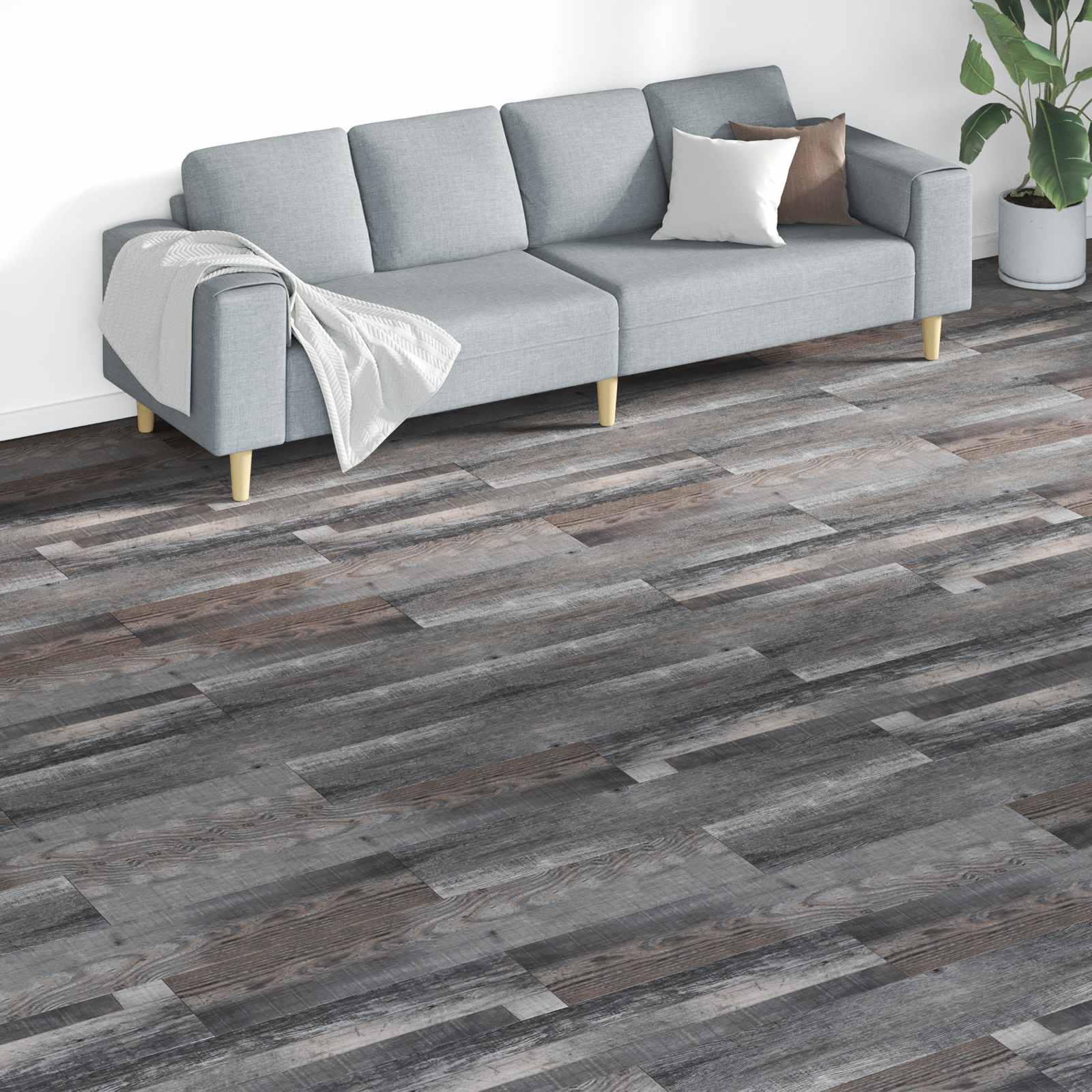 vidaXL Plăci de Pardoseală 18 pcs Gri 5,26 m² PVC