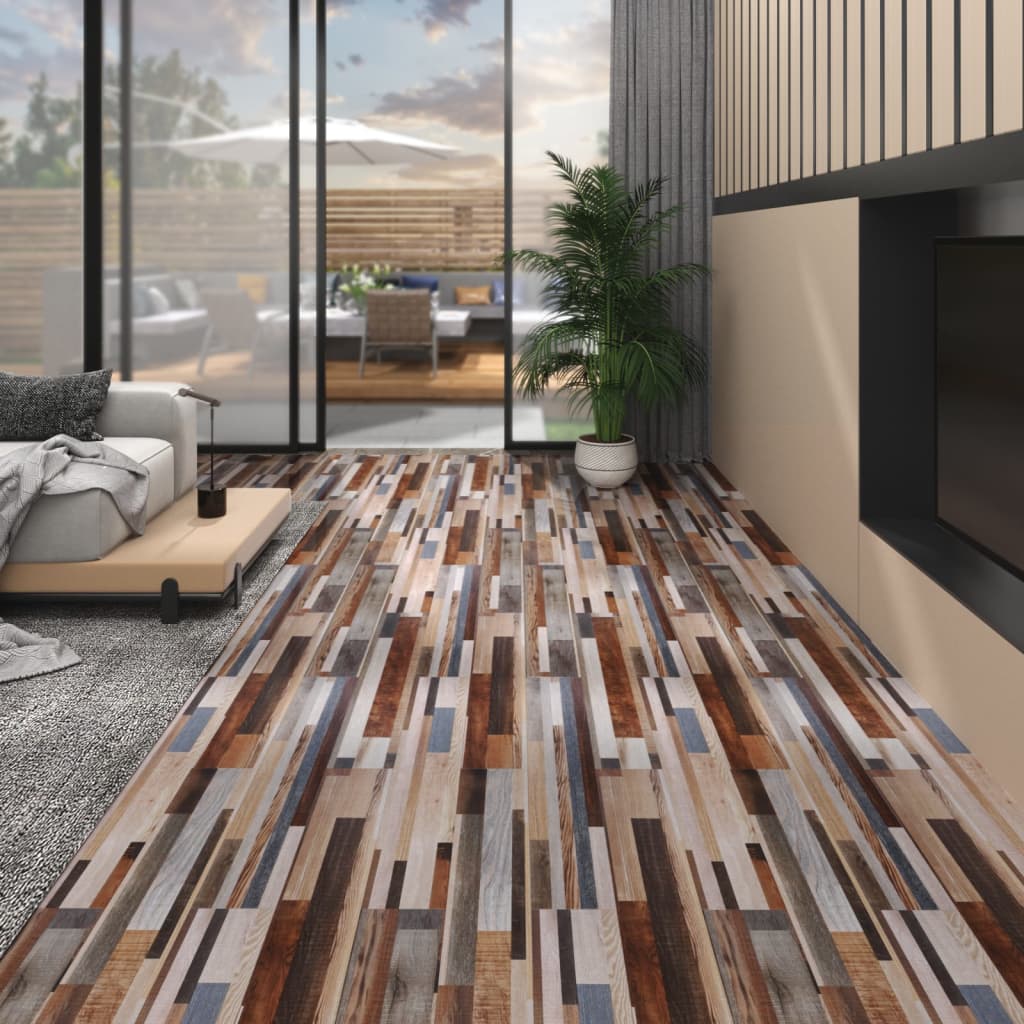 vida XL PVC-Laminat-Dielen 4,46 m² 3 mm Selbstklebend Mehrfarbig