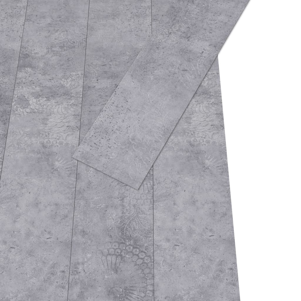 vidaXL Несамозалепващи PVC подови дъски 4,46 м² 3 мм циментово сиви