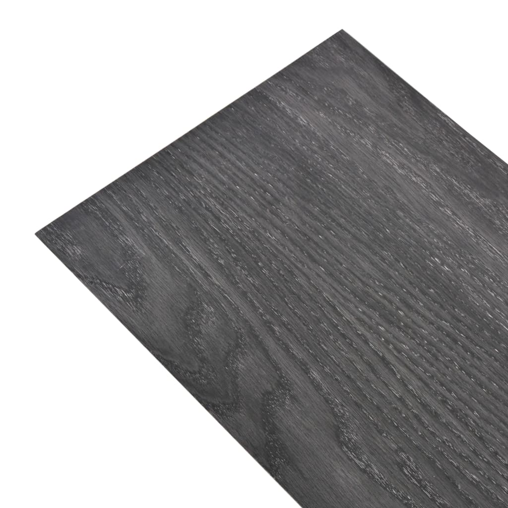 Fekete nem öntapadó PVC padlóburkoló lapok 3 mm 4,46 m² 