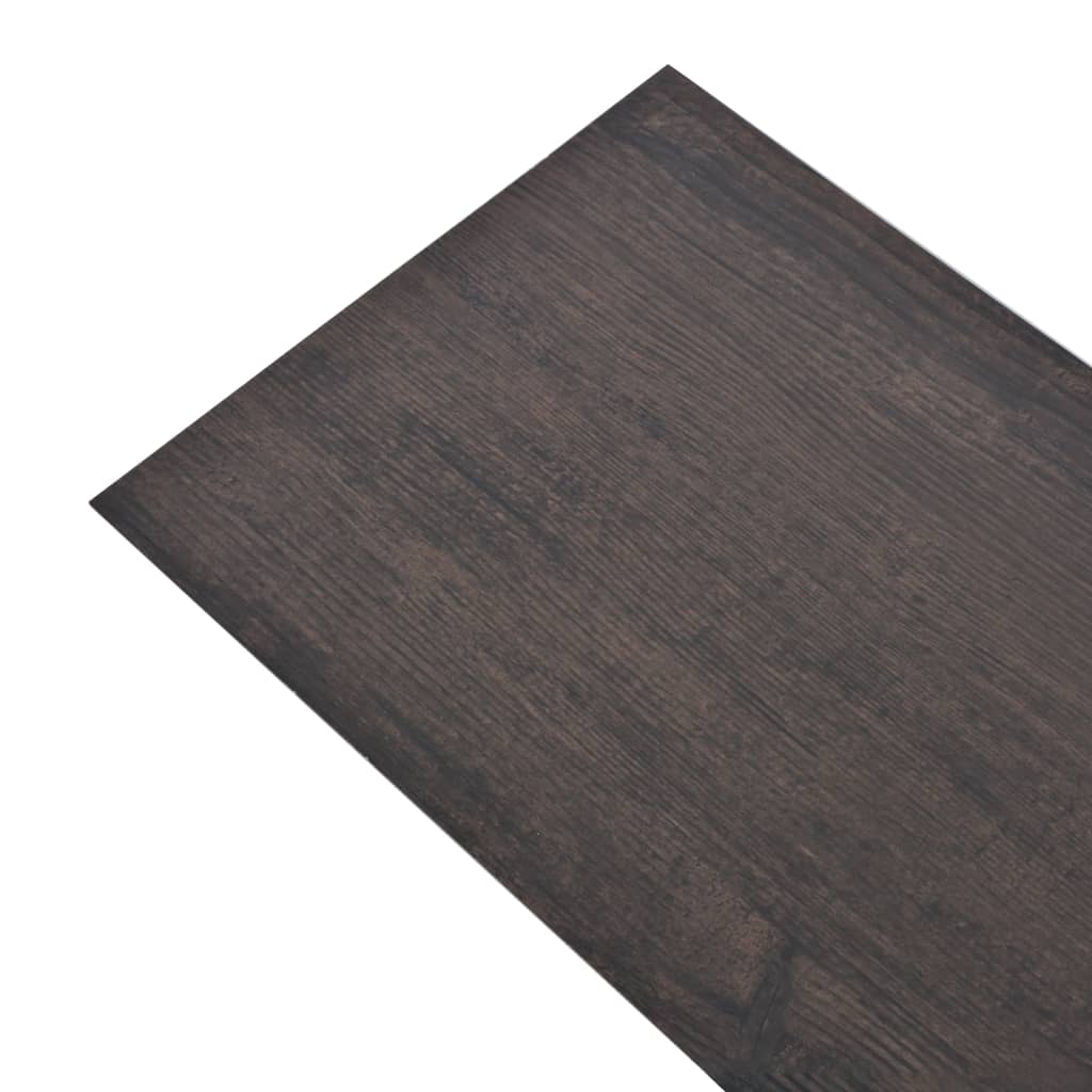 vidaXL Nesamolepiace podlahové dosky, PVC 4,46 m² 3 mm, tmavohnedé