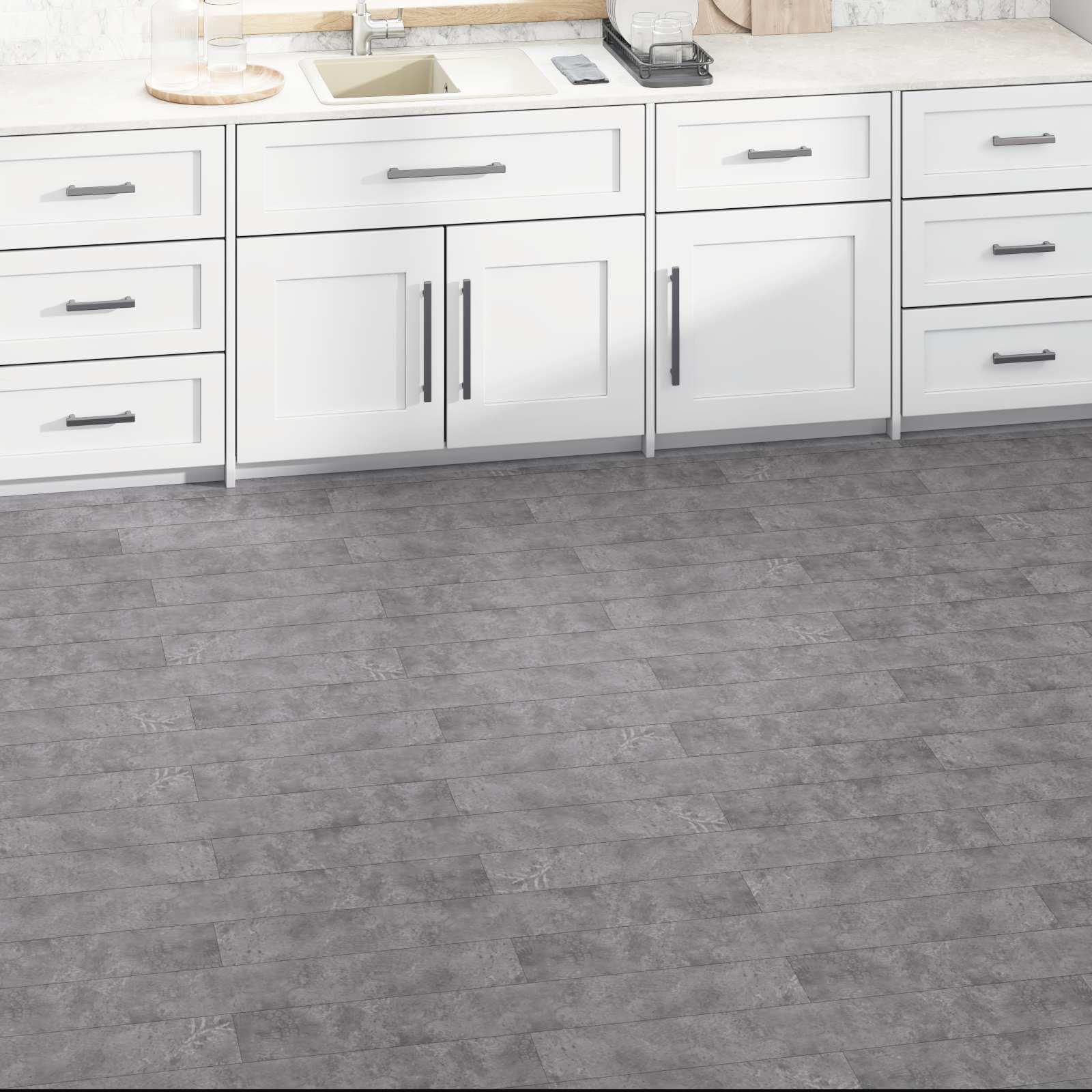 vidaXL Bodenplanken 36 pcs Betongrau 5,02 m² PVC