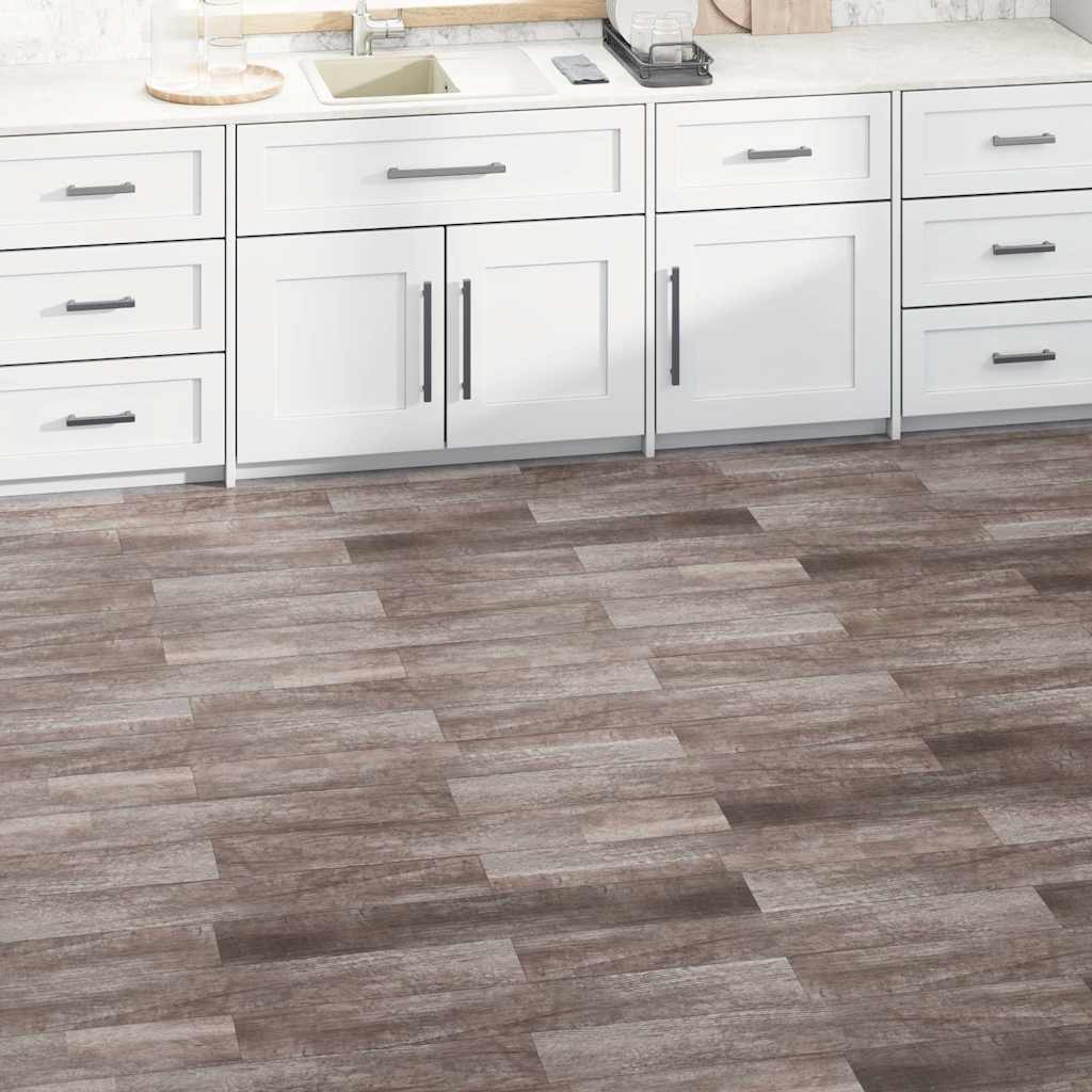 vidaXL PVC-lattialankut 5,02 m² 2 mm itseliimautuva matta puu ruskea