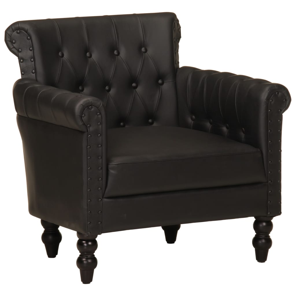 

vidaXL Armchair Black Real Goat Leather
