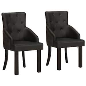 Jedilni stoli 2 kosa črno pravo kozje usnje