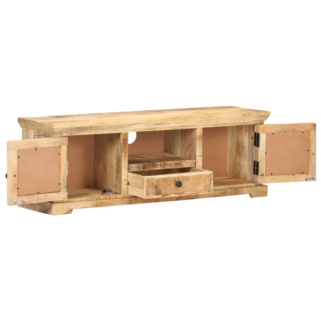 

vidaXL Tv-meubel 120x30x40 cm massief mangohout en natuurlijk riet