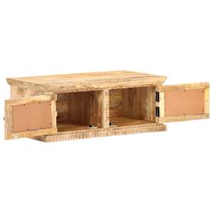 Konferenční stolek 90x50x35 cm masivní mangovník přírodní rákos - obrázek 2