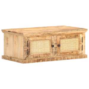 Konferenční stolek 90x50x35 cm masivní mangovník přírodní rákos - obrázek 8