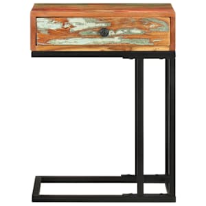 Odkládací stolek tvar U 45x30x61 cm masivní recyklované dřevo - obrázek 3
