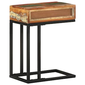 Odkládací stolek tvar U 45x30x61 cm masivní recyklované dřevo - obrázek 4