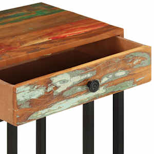 Odkládací stolek tvar U 45x30x61 cm masivní recyklované dřevo - obrázek 6