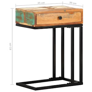 Odkládací stolek tvar U 45x30x61 cm masivní recyklované dřevo - obrázek 9