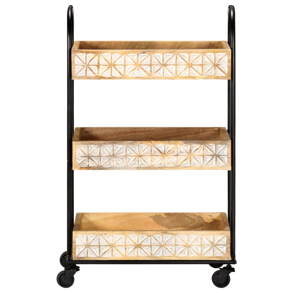 vidaXL Cărucior bucătărie cu 3 niveluri, 46x30x76 cm, lemn masiv mango