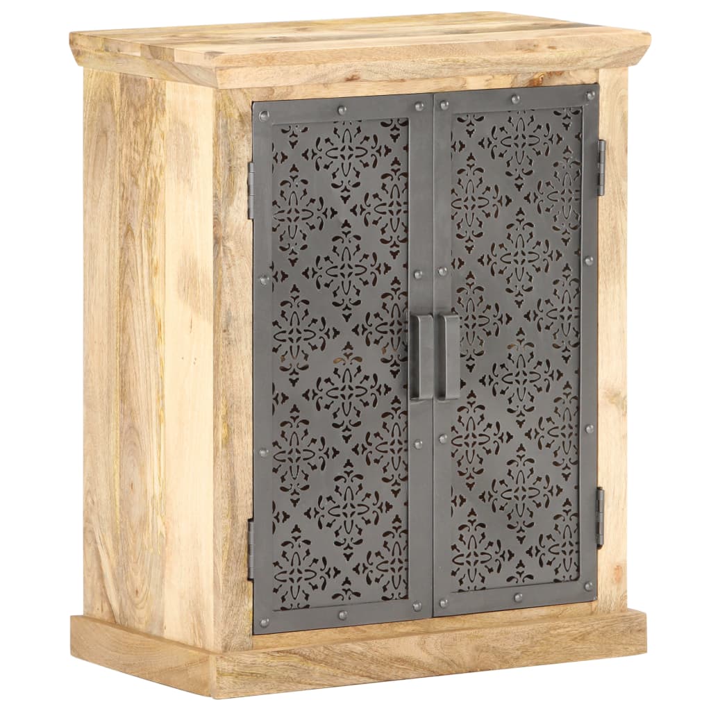 Image of vidaXL Sideboard with Steel Doors 60x35x75 cm Solid Mango Wood