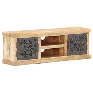 TV stolek s ocelovými dvířky 120 x 30 x 40 cm masivní mangovník - obrázek 9