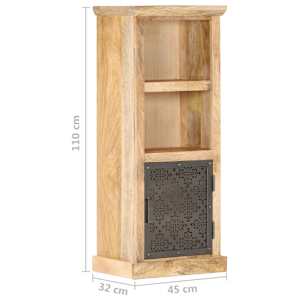 Komoda s dvířky 45 x 32 x 110 cm masivní mangovníkové dřevo - obrázek 7