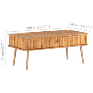 Konferenční stolek 100 x 50 x 40 cm masivní akáciové dřevo - obrázek 10