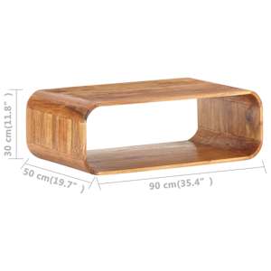 Konferenční stolek 90 x 50 x 30 cm masivní akáciové dřevo - obrázek 7