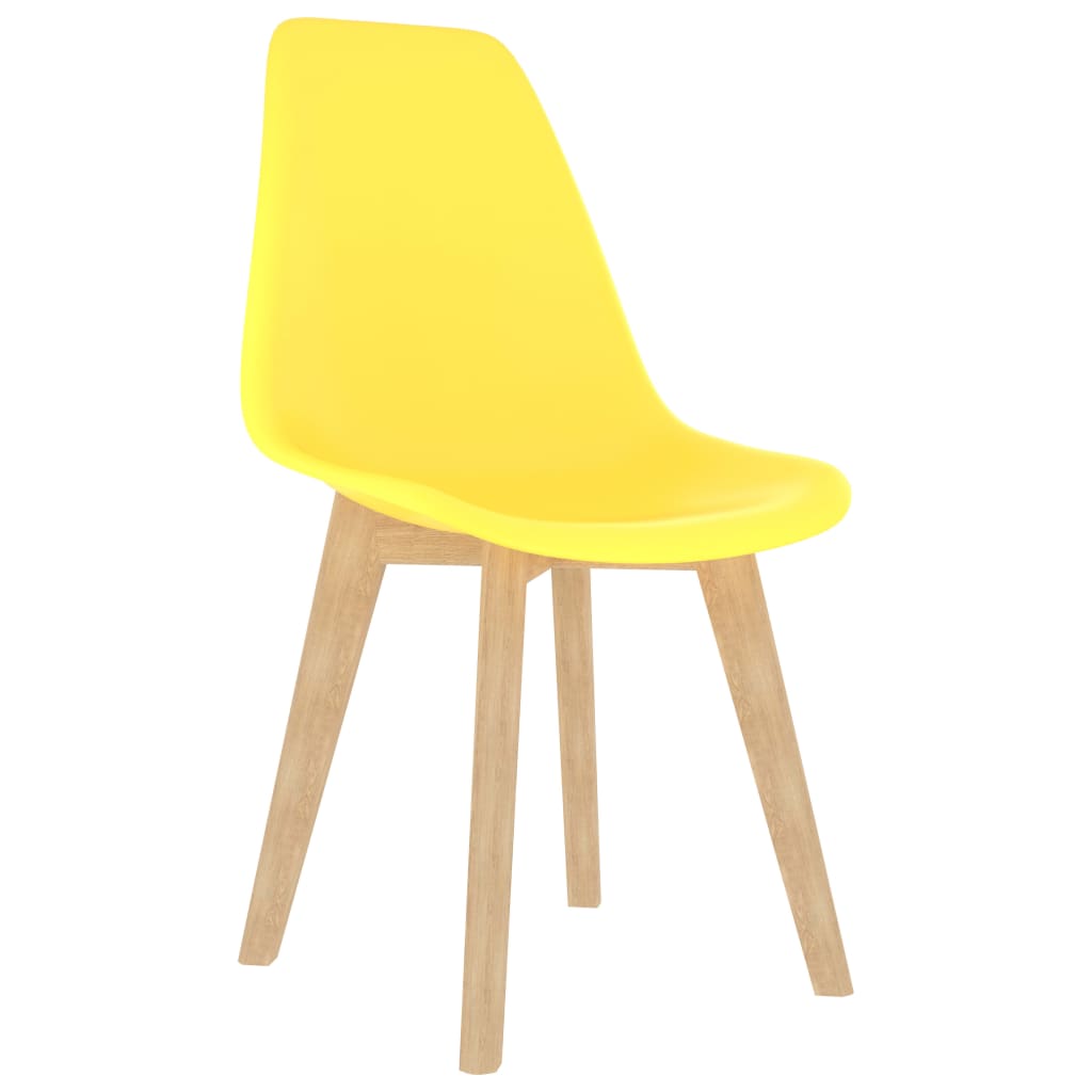 vidaXL virtuves krēsli, 4 gab., dzeltena plastmasa
