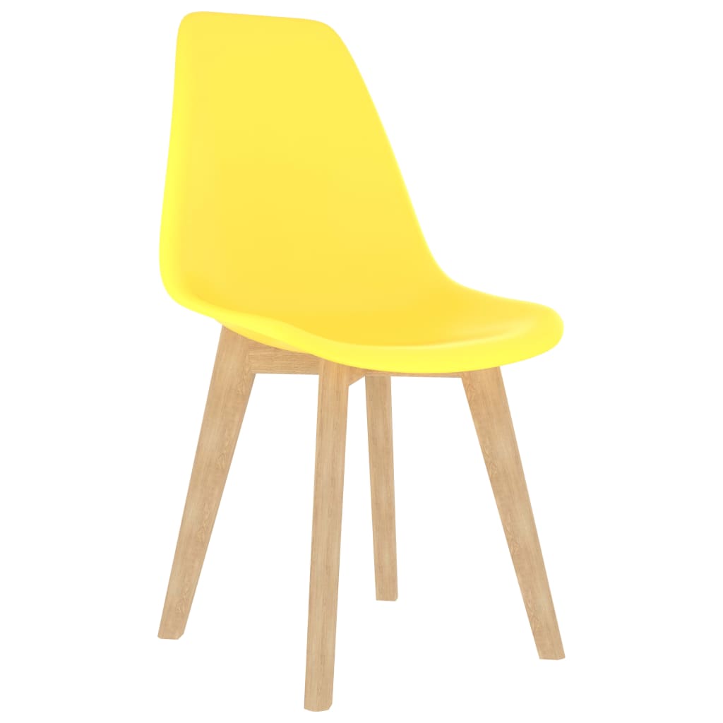 vidaXL Dining Chairs 4 pcs Yellow Plastic