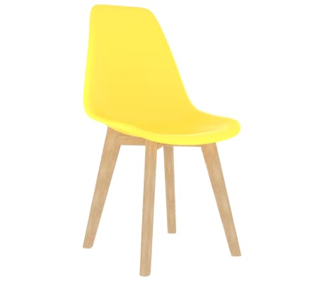 vidaXL Dining Chairs 6 pcs Yellow Plastic