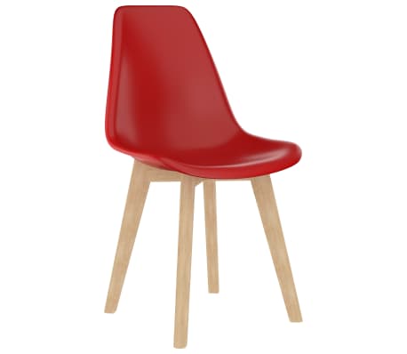 vidaXL Valgomojo kėdės, 4vnt., raudonos spalvos, plastikas