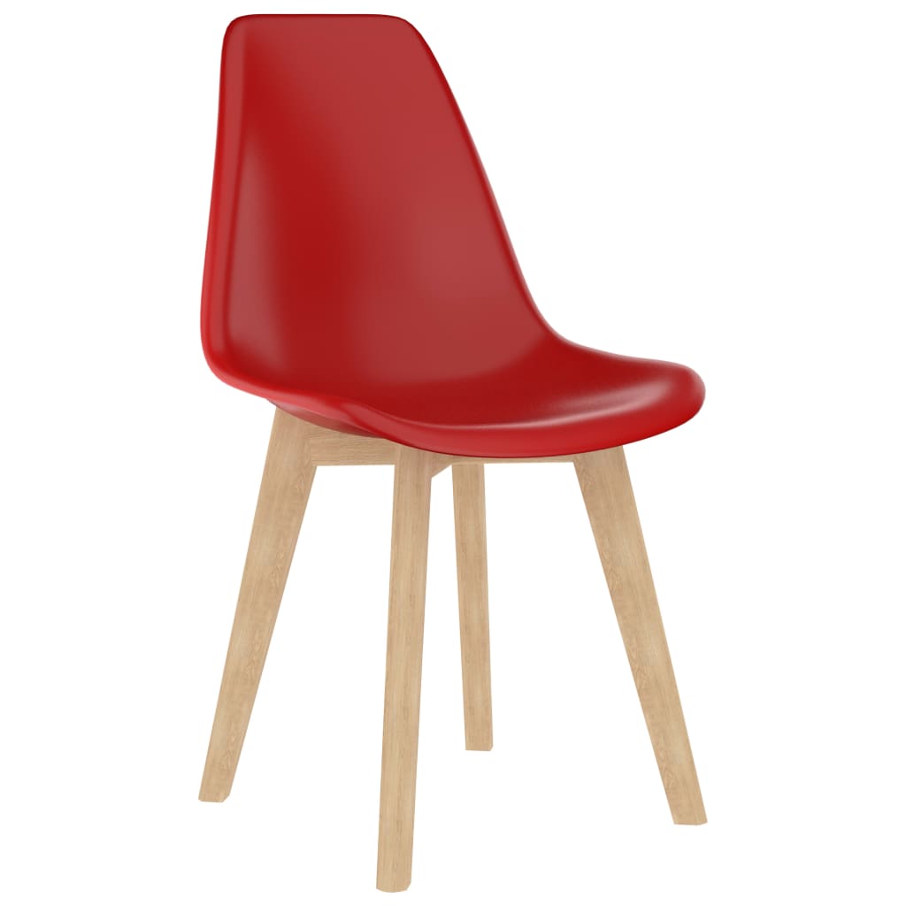 vidaXL Valgomojo kėdės, 6vnt., raudonos spalvos, plastikas