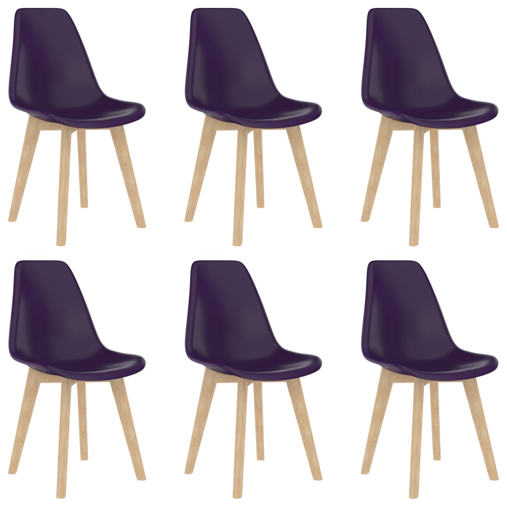 vidaXL Ruokapöydän tuolit 6 kpl violetti muovi