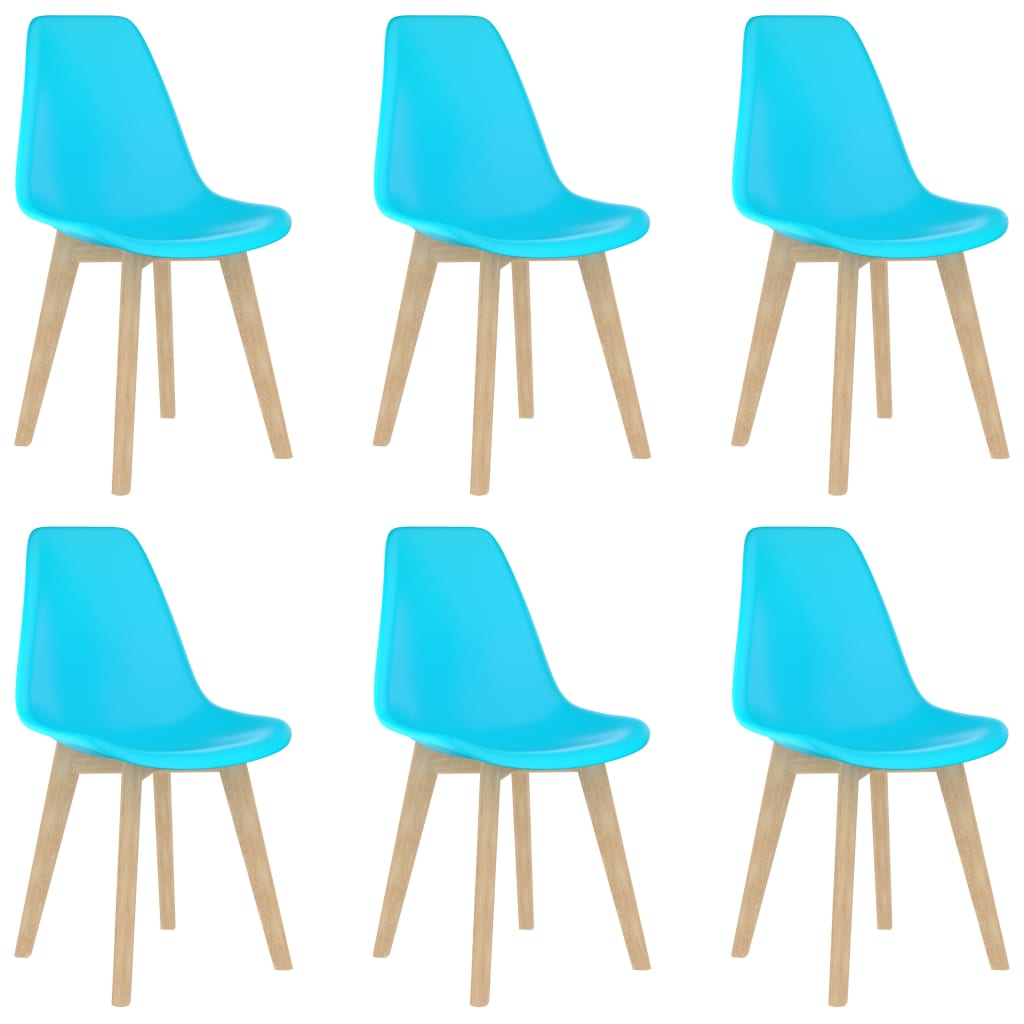 Image of vidaXL Dining Chairs 6 pcs Blue Plastic