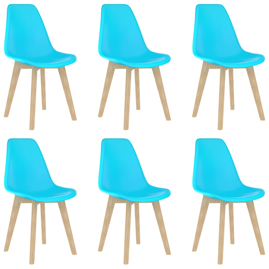 Image of vidaXL Dining Chairs 6 pcs Blue Plastic