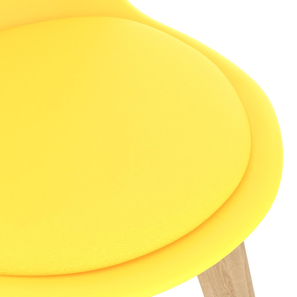 Трапезни столове, 2 бр, жълти, пластмаса