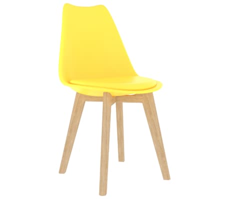 vidaXL Valgomojo kėdės, 4vnt., geltonos spalvos, plastikas