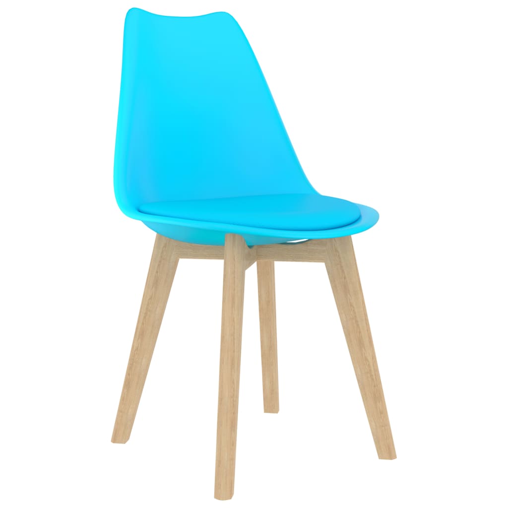 vidaXL virtuves krēsli, 4 gab., zila plastmasa
