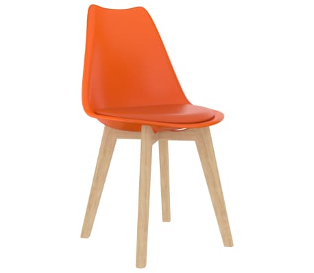 vidaXL Valgomojo kėdės, 4vnt., oranžinės spalvos, plastikas