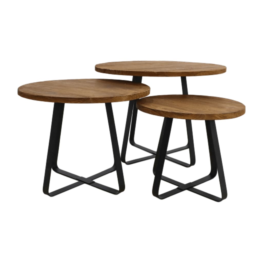 HSM Collection sofabordssæt 3 dele Junction rundt