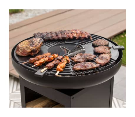 RedFire Feuerschale mit Grill und Holzfach Stahl Mattschwarz vidaXL.at