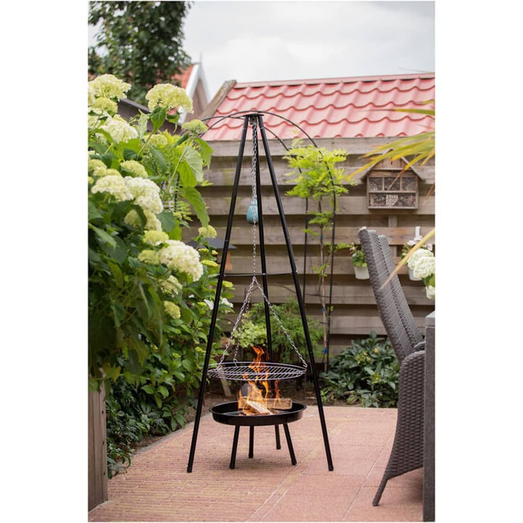 VOUNOT Brasero Exterior para Jardín y Terraza, 3 en 1 Metal Fire Pit, Pozo  de Fuego con Protector de Chispas, 81 x 81 x 45 cm Negro: : Jardín