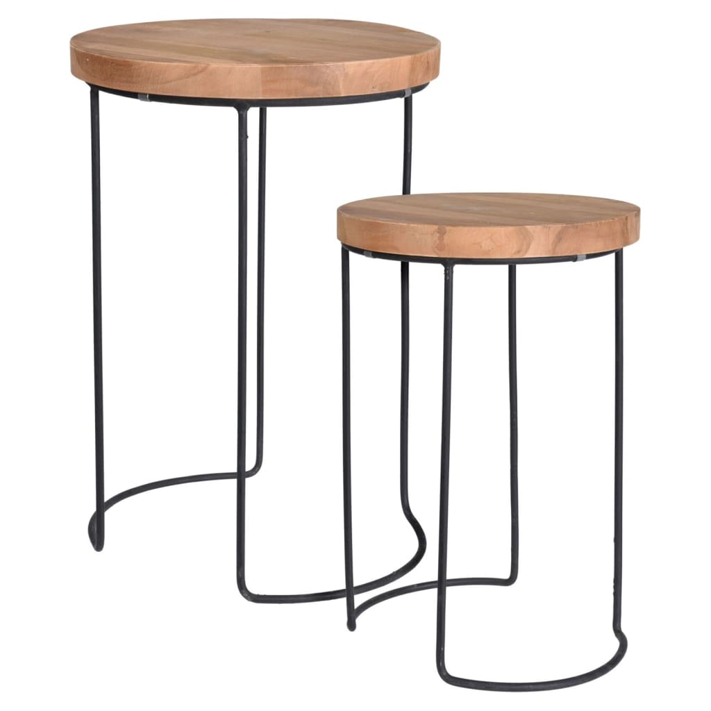 

Home&Styling 2-delige Bijzettafelset teakhout