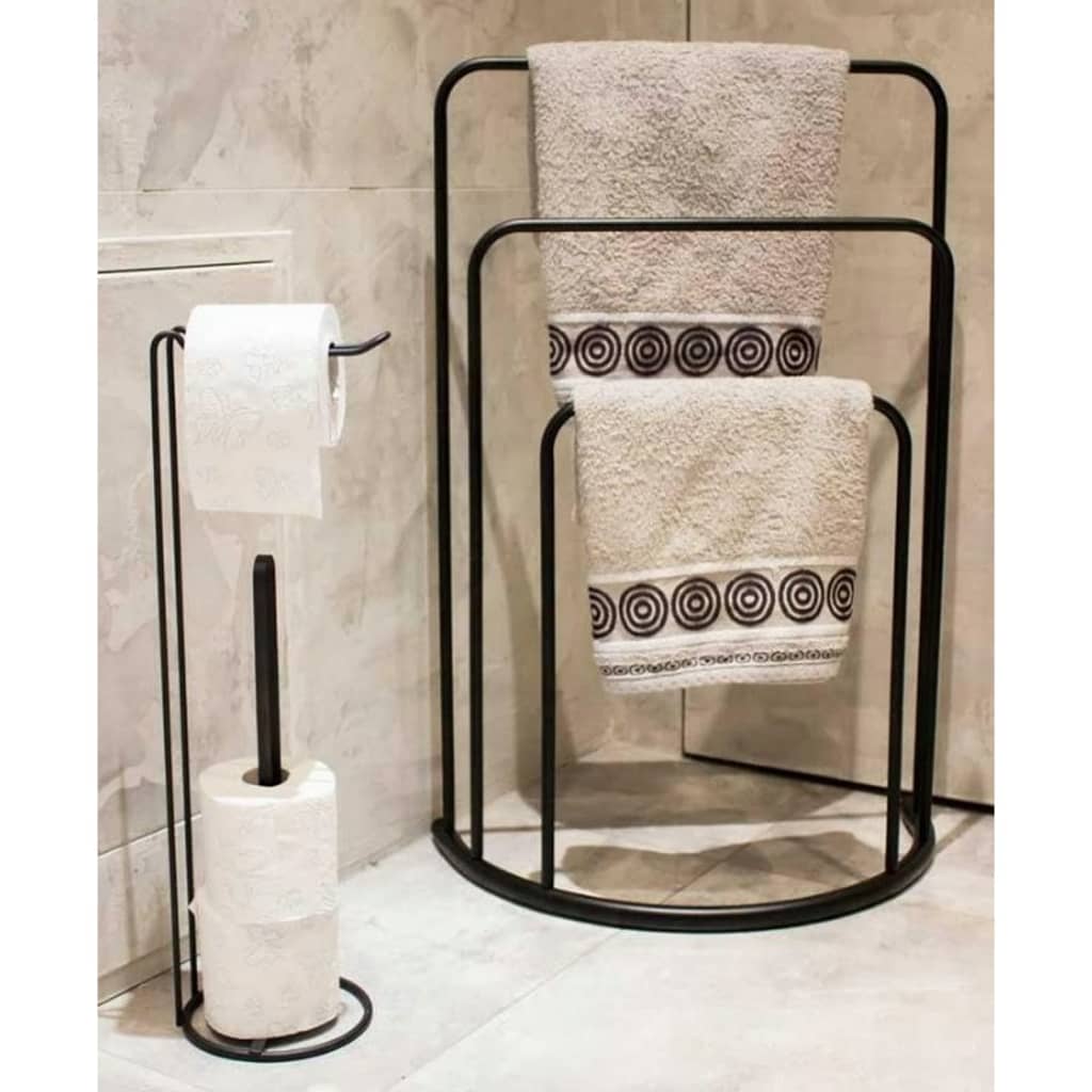 Bathroom Solutions fritstående håndklædestativ 49,5x75 cm metal sort