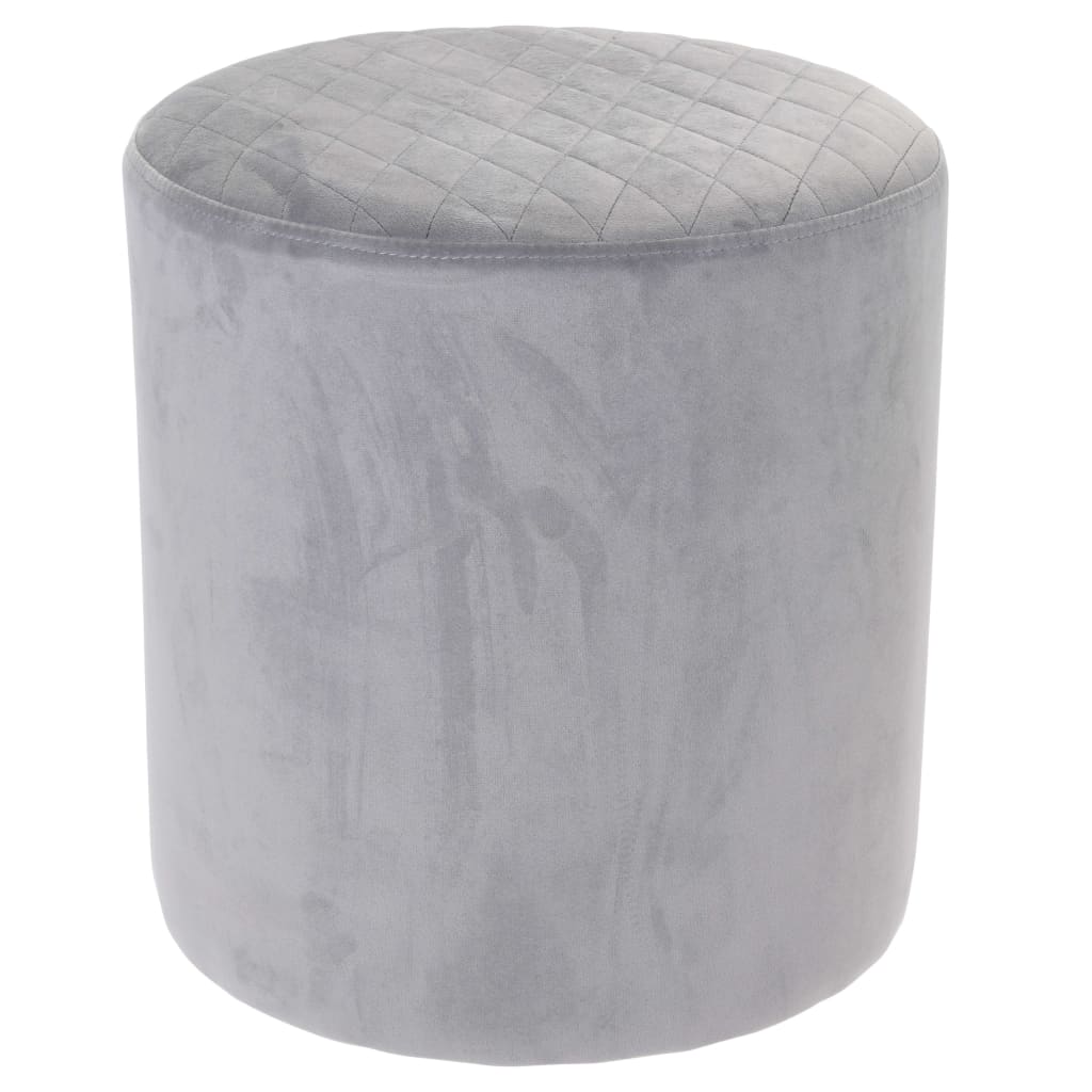 

Home&Styling Poefs 2 st 34x36 cm fluweel lichtgrijs