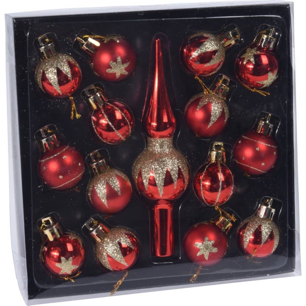 Nampook Kerst ornamenten 15stuks rood