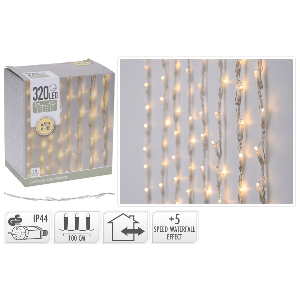 Ambiance Joulun verhovalo 320 LED-valolla