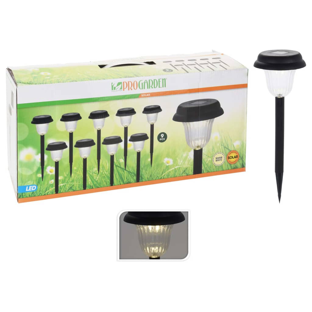 

ProGarden Tuinlampen 9 st Solar LED zwart