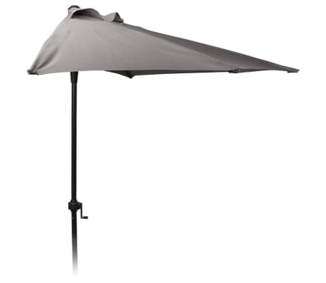 ProGarden Parasol halfrond 250 cm houtskoolkleurig