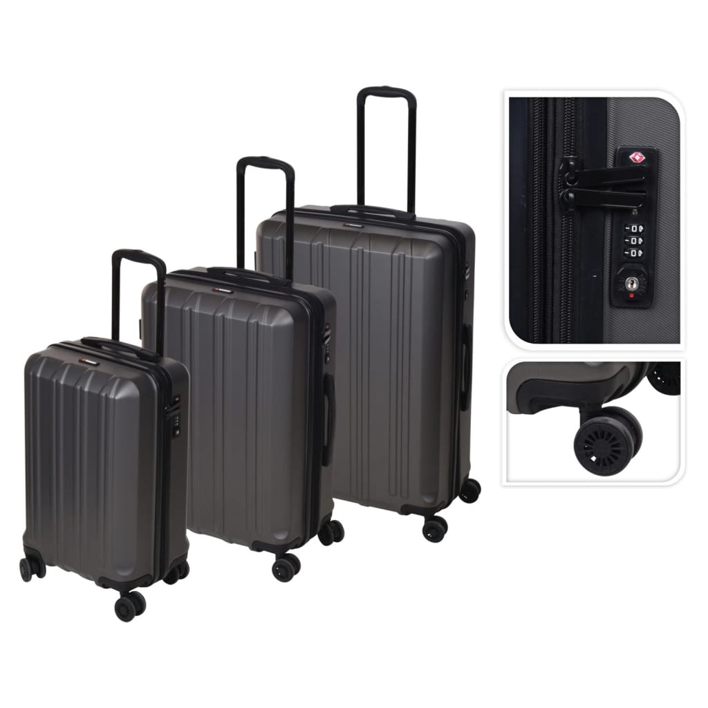 ProWorld Set valize, 3 piese, cu blocare TSA, negru