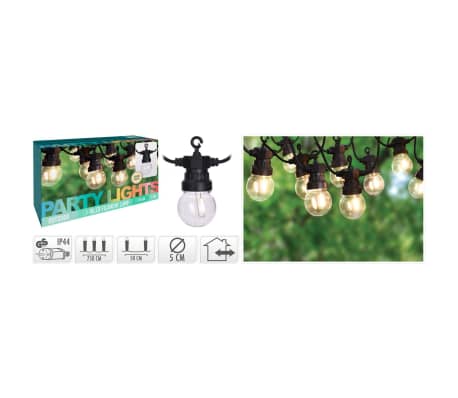 ProGarden Oświetlenie ogrodowe LED, sznur 10 lampek, 24 V