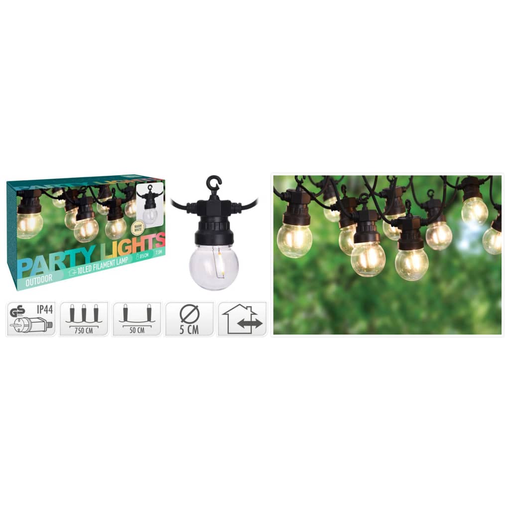 ProGarden Guirlande lumineuse de jardin 20 ampoules LED 24 V