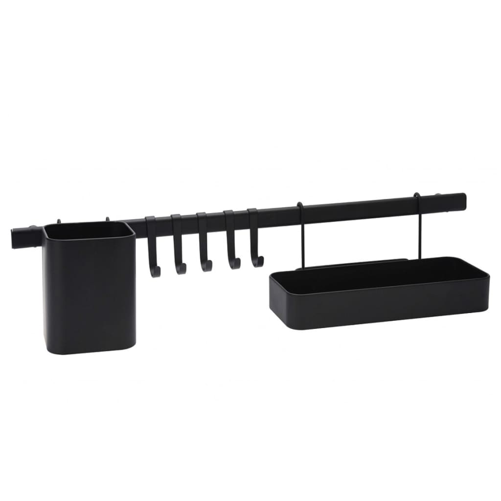 Excellent Houseware Organizator pentru bucătărie, 8 piese, negru