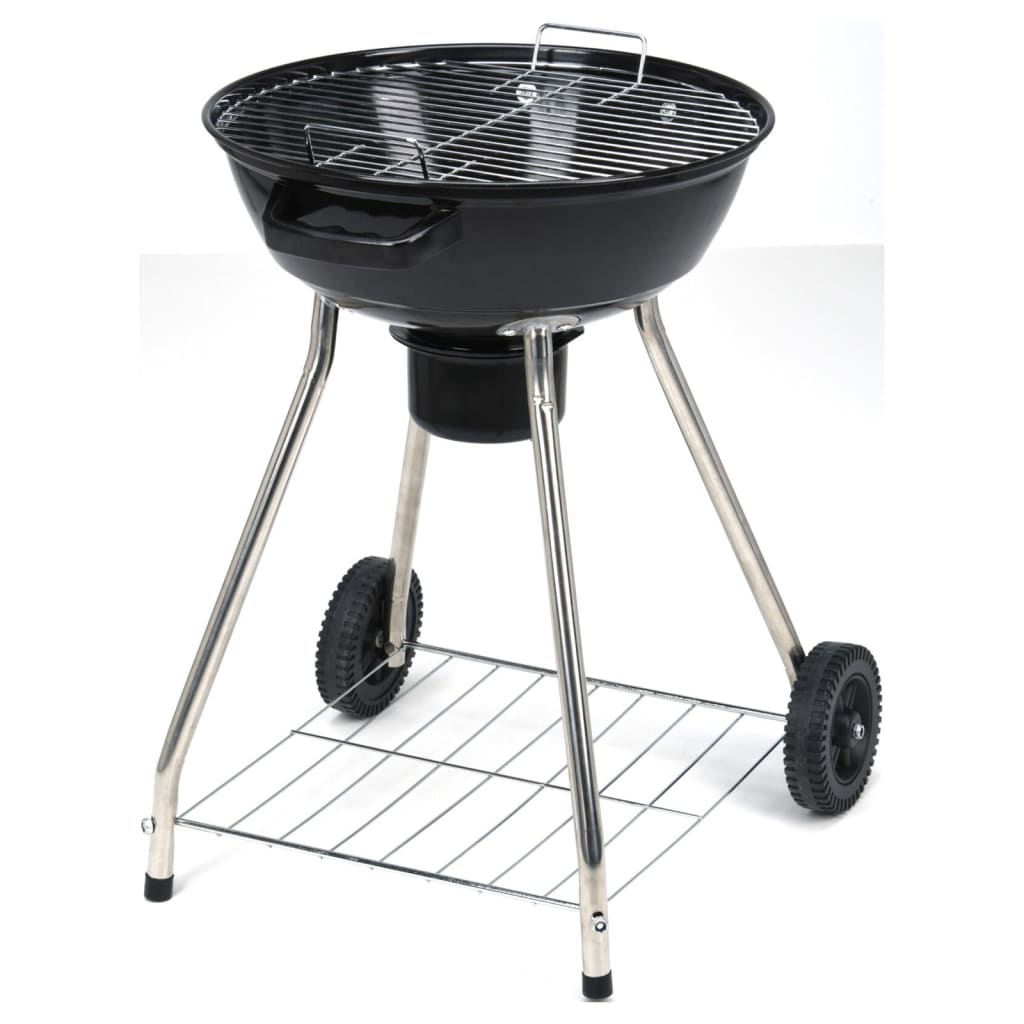 ProGarden Houtskoolbarbecue op wielen 45 cm zwart